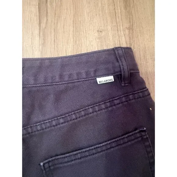 Billabong Distressed Denim Shorts Black High Rise Sz W27 - Picture 4 of 8